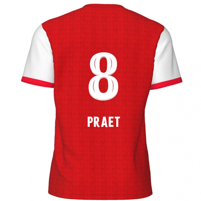 Danxen Kid Dennis Praet #8 Red White Home Jersey 2024/25 T-Shirt