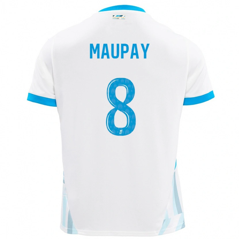 Danxen Kid Neal Maupay #8 White Sky Blue Home Jersey 2024/25 T-Shirt