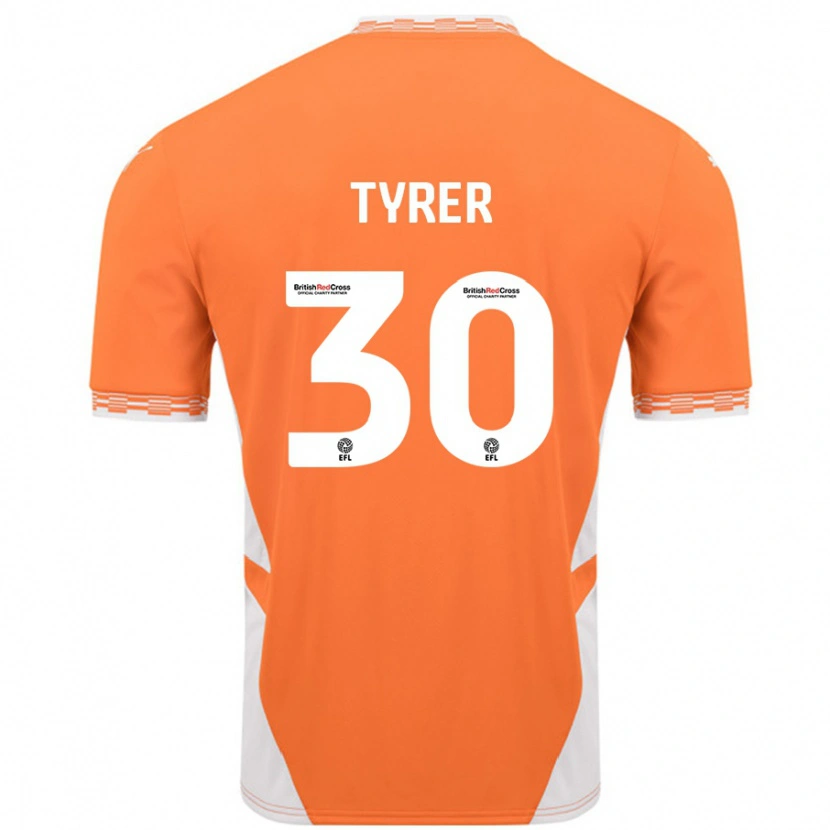 Danxen Kid Harry Tyrer #30 Orange White Home Jersey 2024/25 T-Shirt