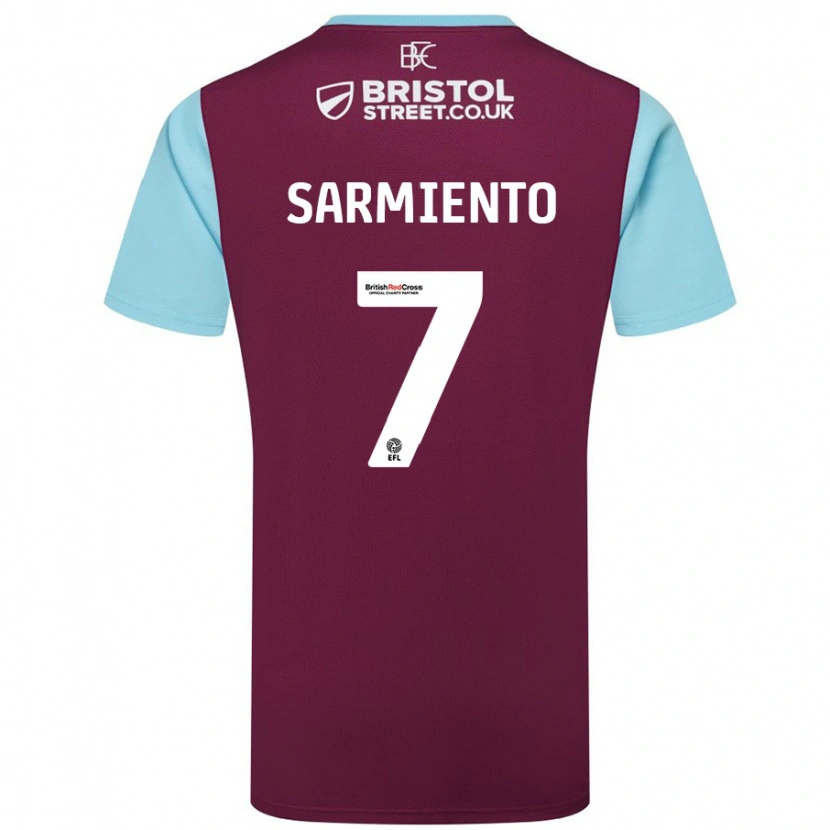 Danxen Kid Jeremy Sarmiento #7 Burgundy Sky Blue Home Jersey 2024/25 T-Shirt