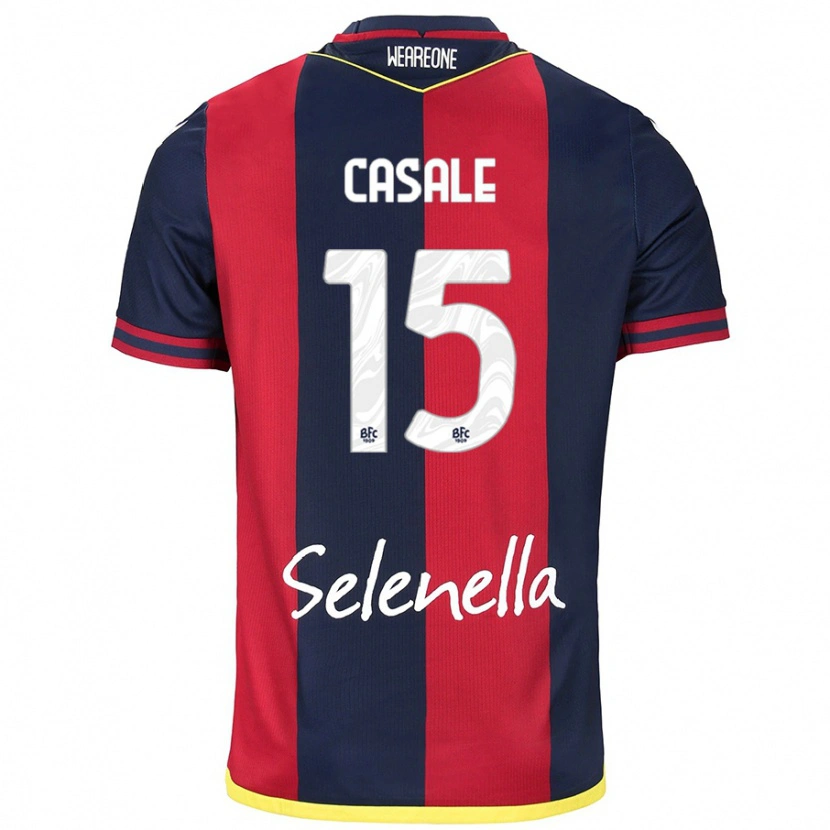 Danxen Kid Nicolò Casale #15 Red Royal Blue Home Jersey 2024/25 T-Shirt