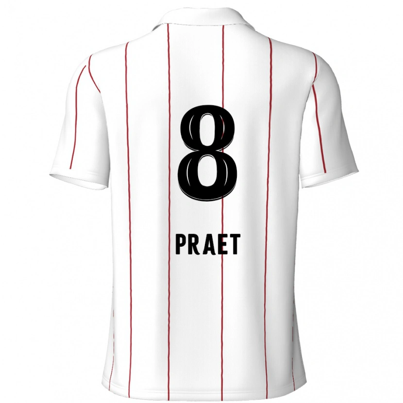 Danxen Kid Dennis Praet #8 White Black Away Jersey 2024/25 T-Shirt