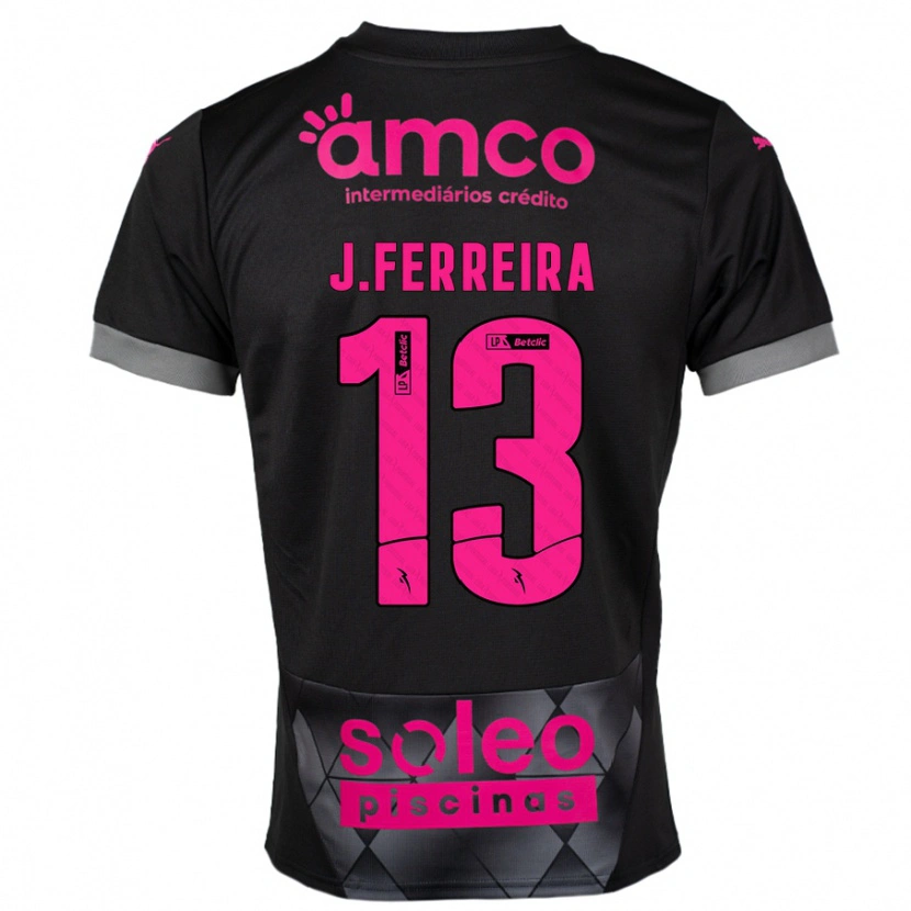 Danxen Kid João Ferreira #13 Black Pink Away Jersey 2024/25 T-Shirt