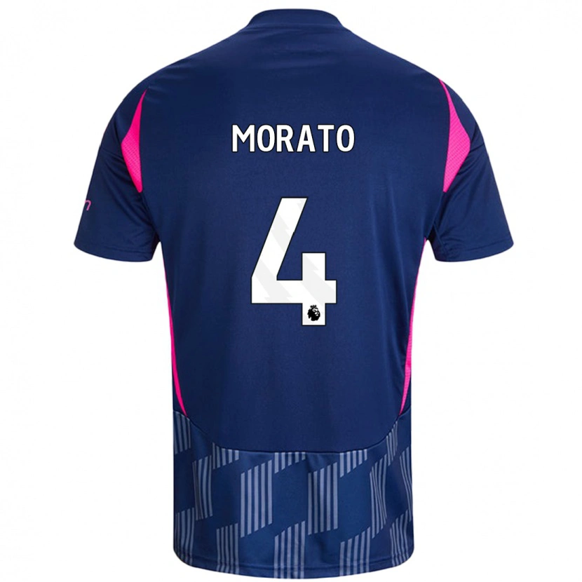 Danxen Kid Morato #4 Royal Blue Pink Away Jersey 2024/25 T-Shirt