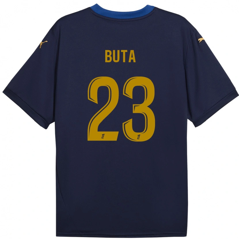 Danxen Kid Aurélio Buta #23 Navy Gold Away Jersey 2024/25 T-Shirt