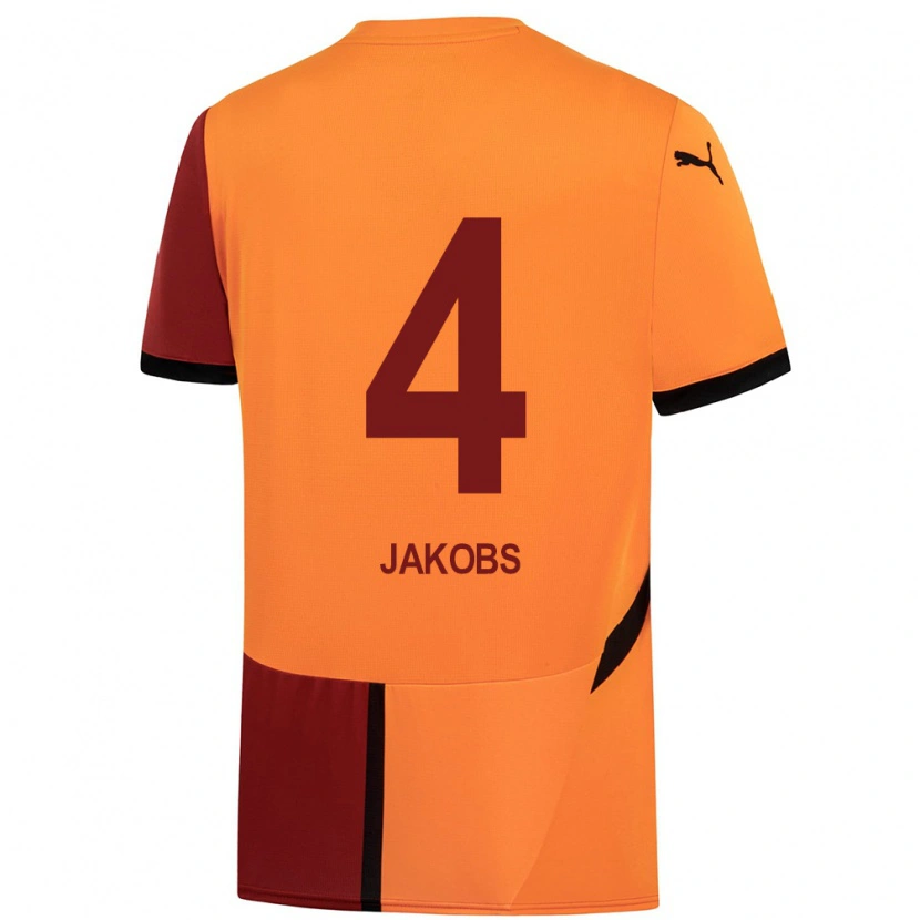 Danxen Kid Ismail Jakobs #4 Yellow Red Home Jersey 2024/25 T-Shirt