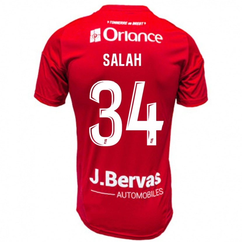 Danxen Kid Ibrahim Salah #34 Red White Home Jersey 2024/25 T-Shirt