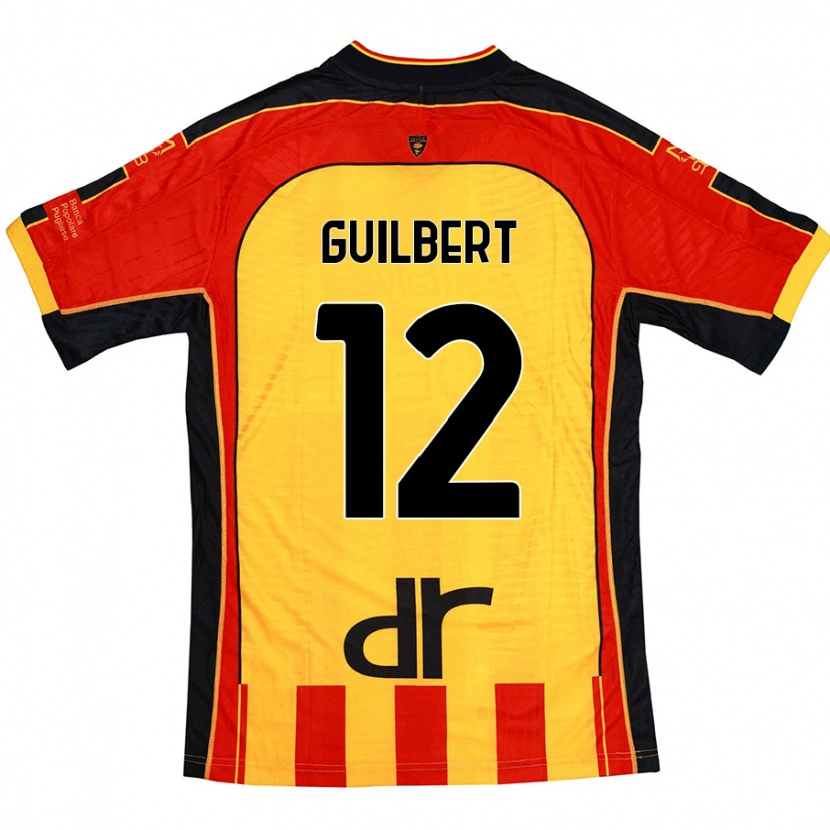 Danxen Kid Frédéric Guilbert #12 Yellow Red Home Jersey 2024/25 T-Shirt