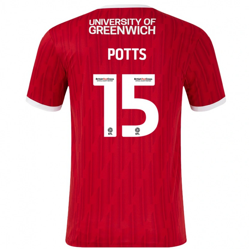 Danxen Kid Dan Potts #15 Red White Home Jersey 2024/25 T-Shirt