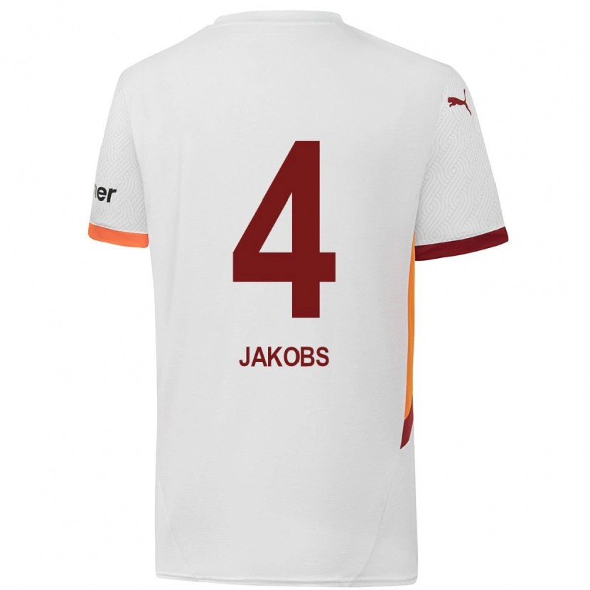 Danxen Kid Ismail Jakobs #4 White Yellow Red Away Jersey 2024/25 T-Shirt