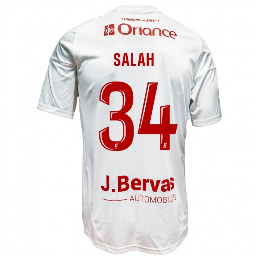 Danxen Kid Ibrahim Salah #34 White Red Away Jersey 2024/25 T-Shirt