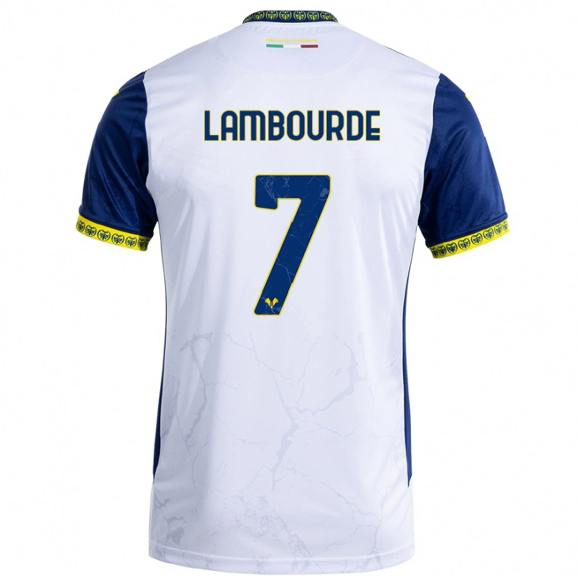 Danxen Kid Mathis Lambourde #7 White Blue Away Jersey 2024/25 T-Shirt