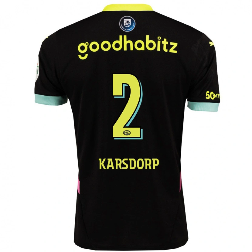 Danxen Kid Rick Karsdorp #2 Black Yellow Away Jersey 2024/25 T-Shirt