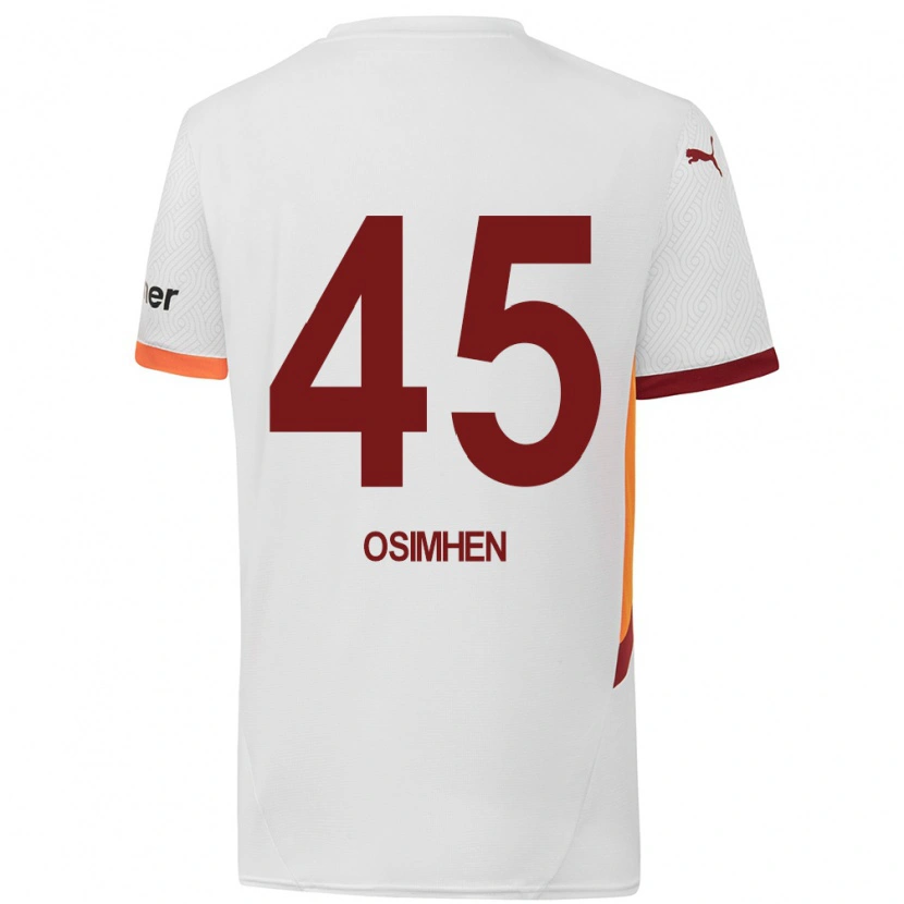 Danxen Kid Victor Osimhen #45 White Yellow Red Away Jersey 2024/25 T-Shirt