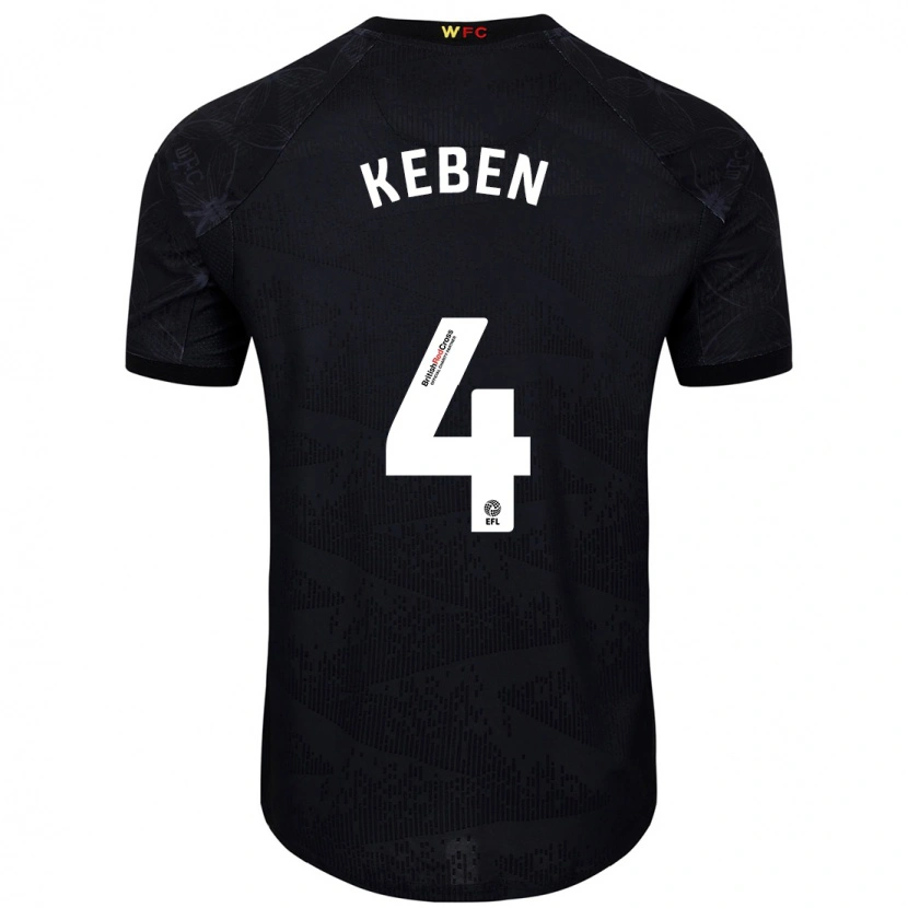 Danxen Kid Kévin Keben #4 Black White Away Jersey 2024/25 T-Shirt