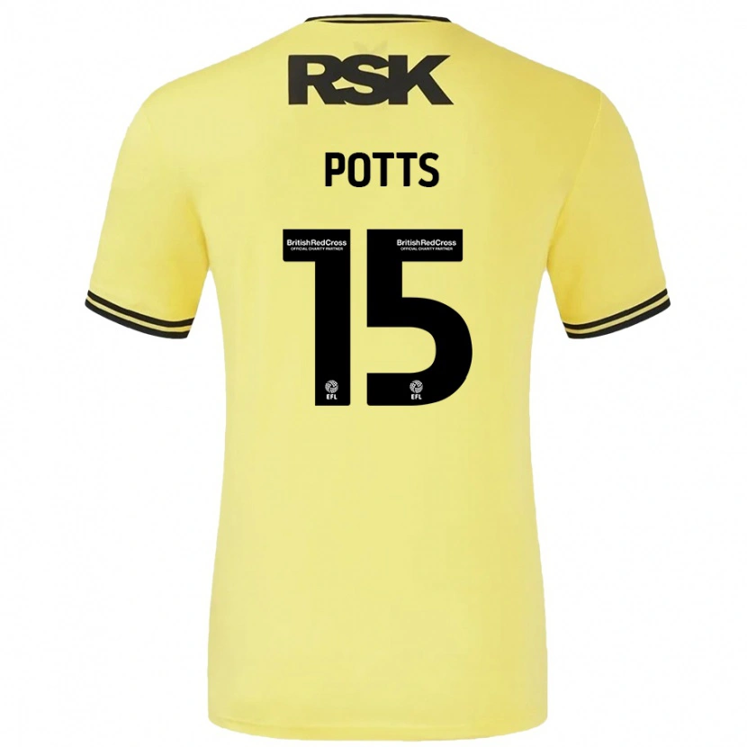 Danxen Kid Dan Potts #15 Yellow Black Away Jersey 2024/25 T-Shirt