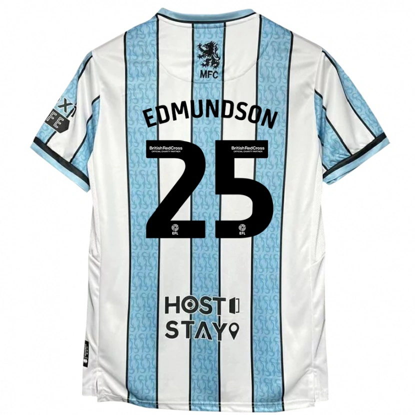 Danxen Kid George Edmundson #25 White Blue Away Jersey 2024/25 T-Shirt