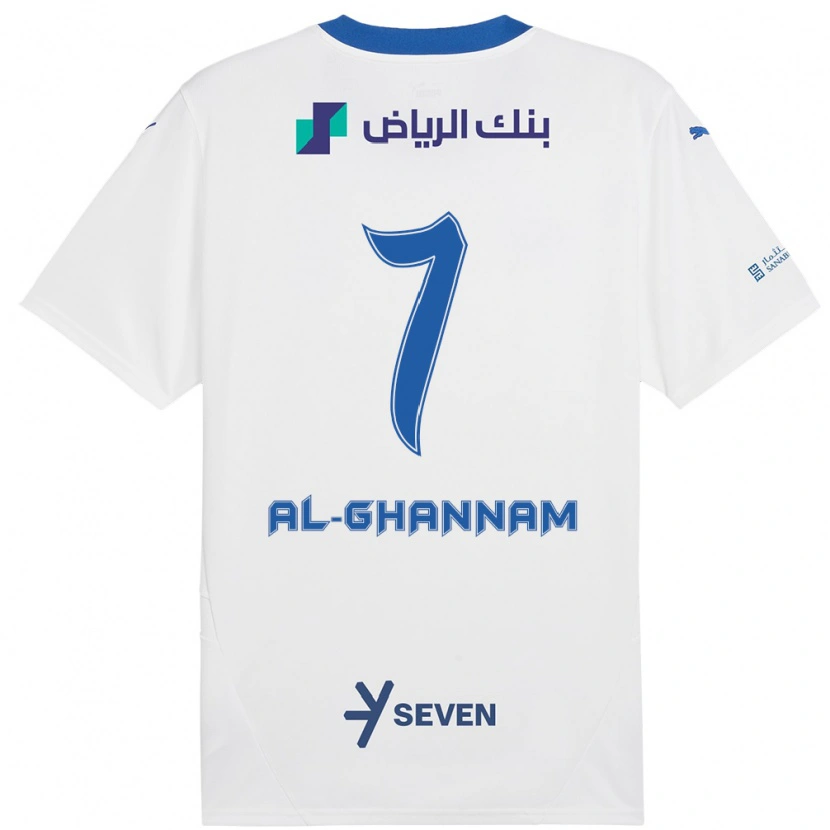 Danxen Kid Khalid Al-Ghannam #7 White Blue Away Jersey 2024/25 T-Shirt