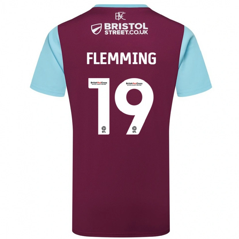 Danxen Kid Zian Flemming #19 Burgundy Sky Blue Home Jersey 2024/25 T-Shirt