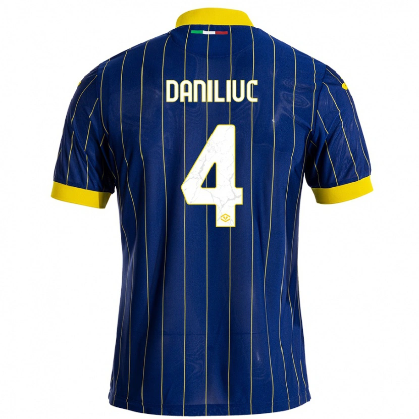 Danxen Kid Flavius Daniliuc #4 Blue Yellow Home Jersey 2024/25 T-Shirt