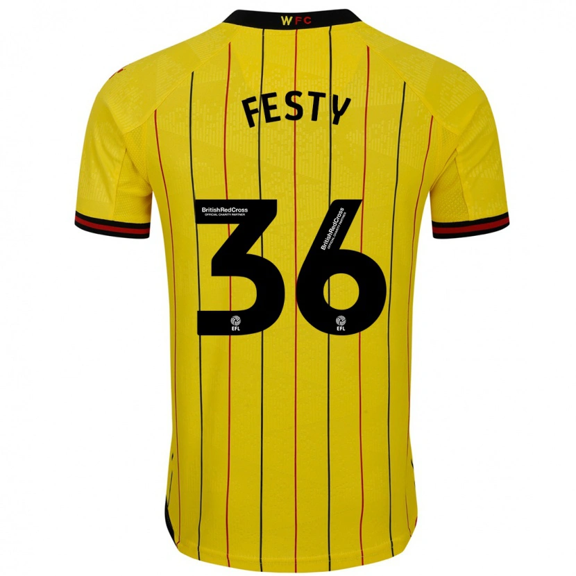 Danxen Kid Festy Ebosele #36 Yellow Black Home Jersey 2024/25 T-Shirt