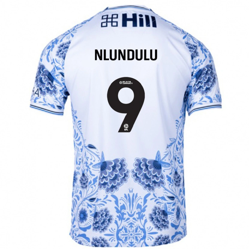 Danxen Kid Dan Nlundulu #9 White Blue Away Jersey 2024/25 T-Shirt