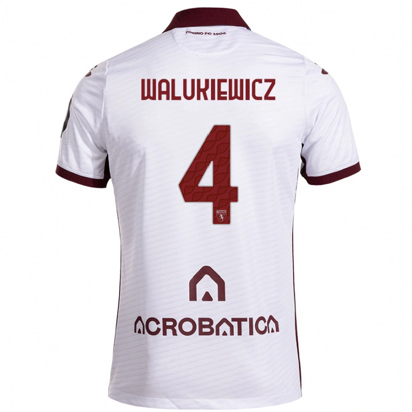 Danxen Kid Sebastian Walukiewicz #4 White Maroon Away Jersey 2024/25 T-Shirt