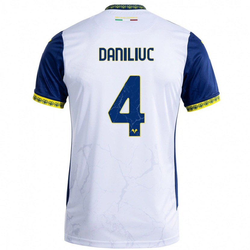 Danxen Kid Flavius Daniliuc #4 White Blue Away Jersey 2024/25 T-Shirt