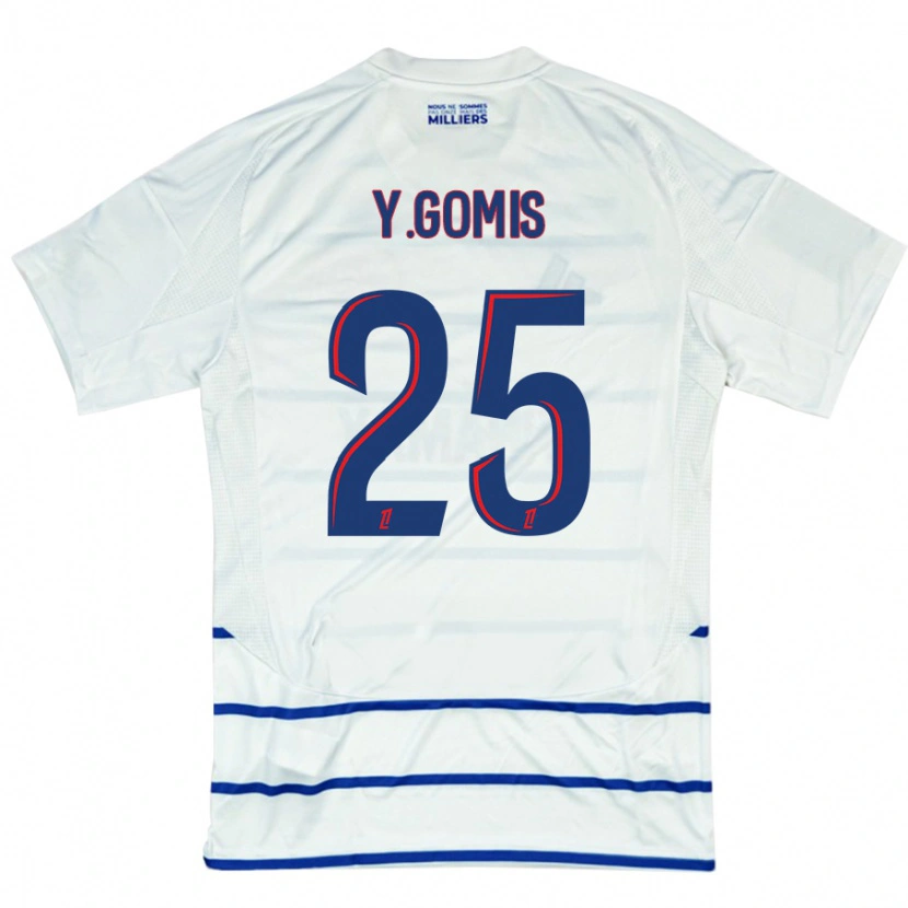 Danxen Kid Yoni Gomis #25 White Blue Away Jersey 2024/25 T-Shirt