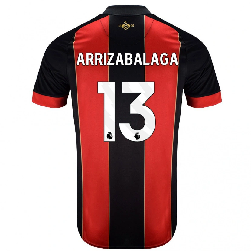 Danxen Men Kepa Arrizabalaga #13 Red Black Home Jersey 2024/25 T-Shirt