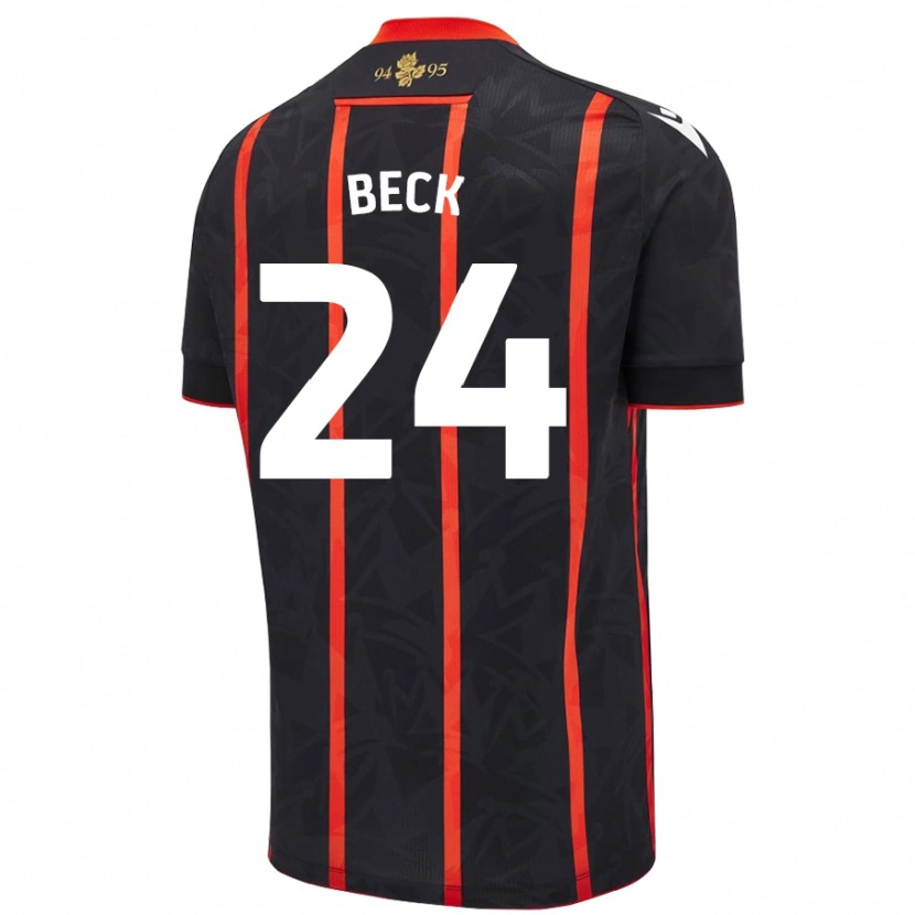 Danxen Men Owen Beck #24 Black Red Away Jersey 2024/25 T-Shirt