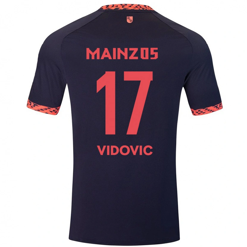 Danxen Men Gabriel Vidovic #17 Blue Coral Red Away Jersey 2024/25 T-Shirt