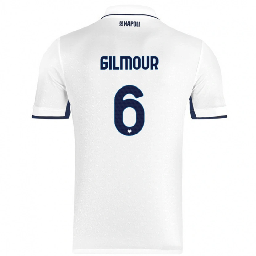 Danxen Men Billy Gilmour #6 White Royal Blue Away Jersey 2024/25 T-Shirt