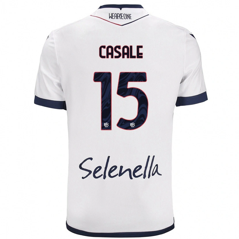 Danxen Men Nicolò Casale #15 White Royal Blue Away Jersey 2024/25 T-Shirt