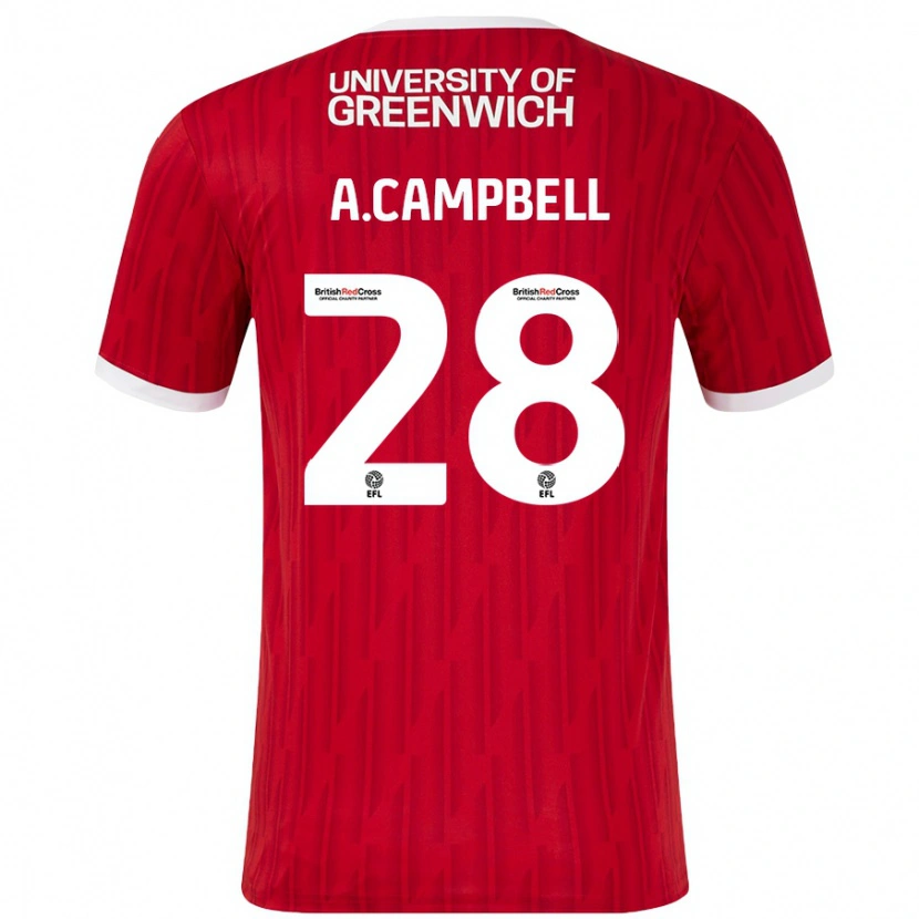 Danxen Men Allan Campbell #28 Red White Home Jersey 2024/25 T-Shirt