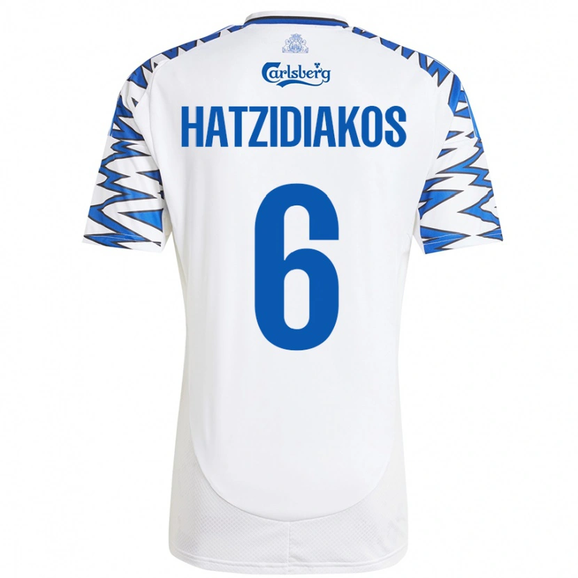 Danxen Men Pantelis Hatzidiakos #6 White Sky Blue Home Jersey 2024/25 T-Shirt