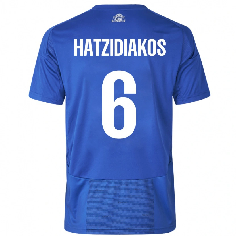 Danxen Men Pantelis Hatzidiakos #6 White Blue Away Jersey 2024/25 T-Shirt