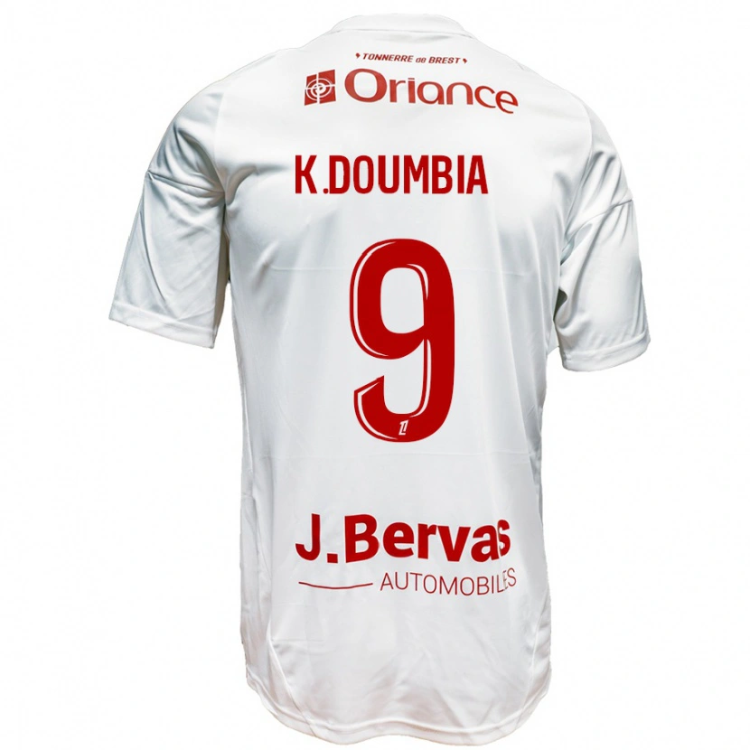 Danxen Women Kamory Doumbia #9 White Red Away Jersey 2024/25 T-Shirt